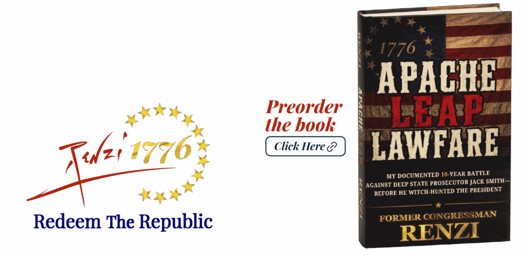 Renzi 1776 – Preorder the book: Apache Leap Lawfare by Former Congressman Renzi