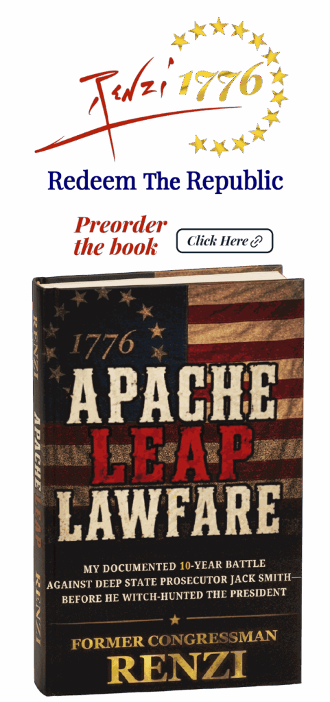 Renzi 1776 – Preorder the book: Apache Leap Lawfare by Former Congressman Renzi